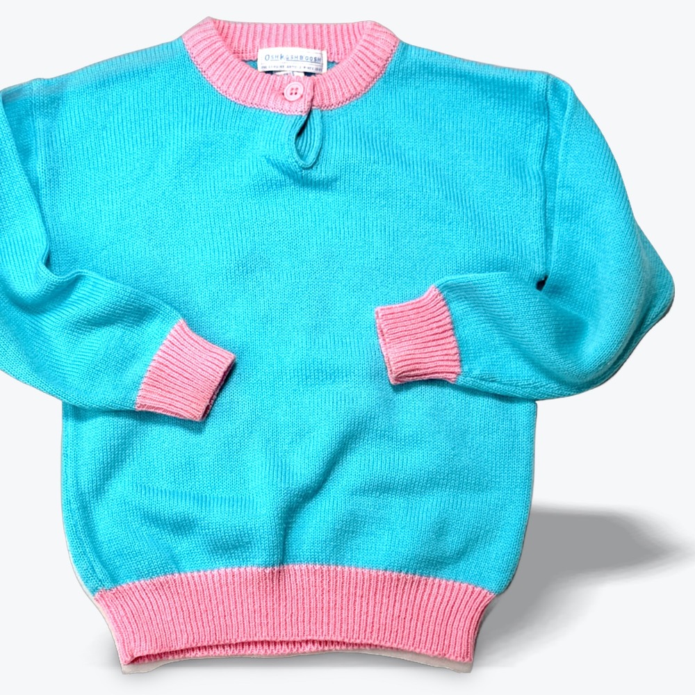 Vintage OshKosh Bgosh Sweater 1980s Ski Bunny Pastel Winter Knit 5Y NOS NEW